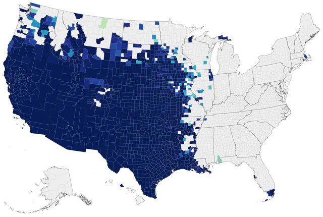 Great-tailed Grackle county map