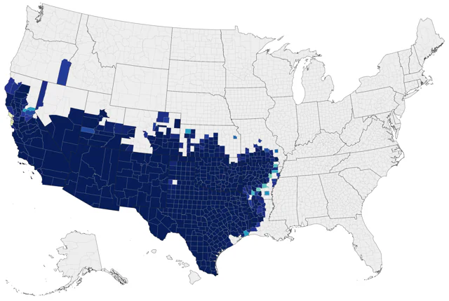 Greater Roadrunner county map
