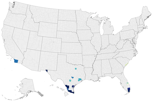 Green Parakeet county map