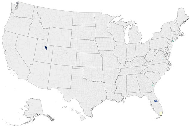 Green Peafowl county map