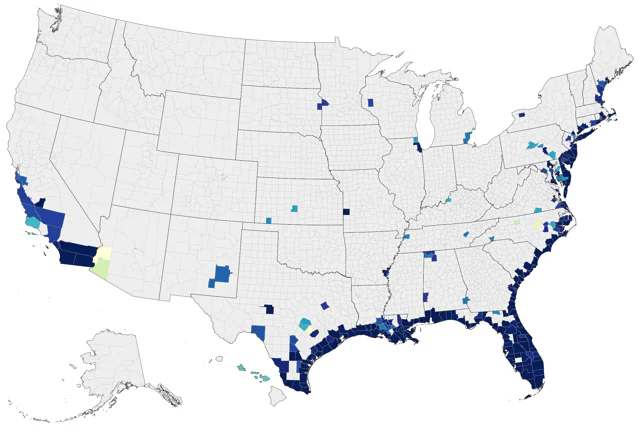 Gull-billed Tern county map