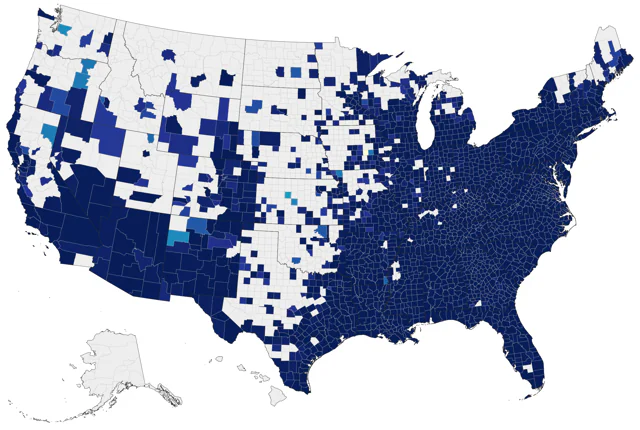 Hooded Warbler county map