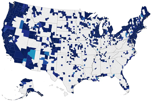 Iceland Gull county map