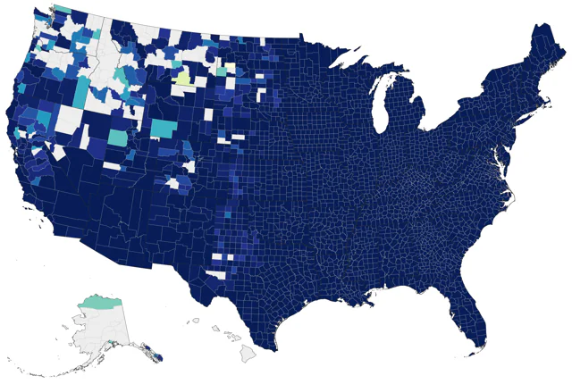 Indigo Bunting county map
