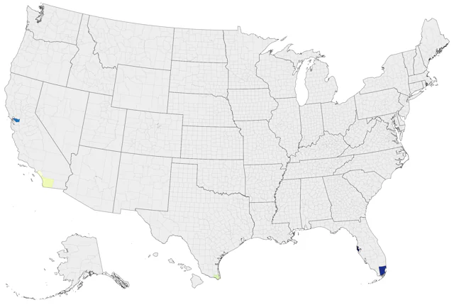 Keel-billed Toucan county map