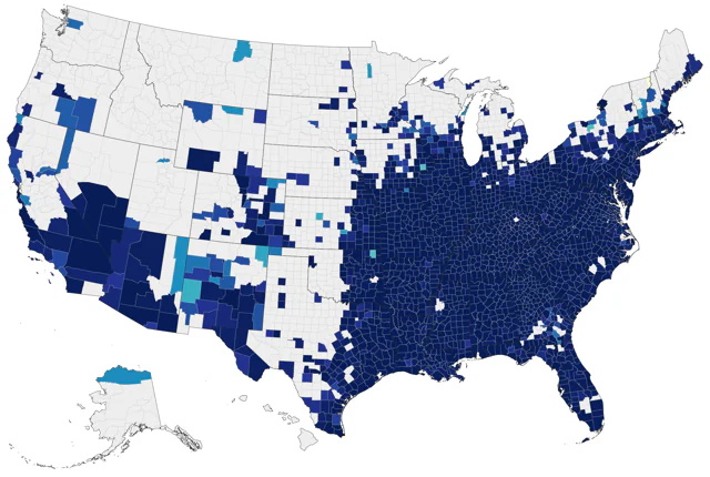 Kentucky Warbler county map