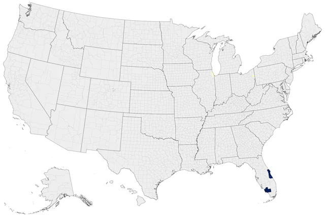 Large-billed Tern county map