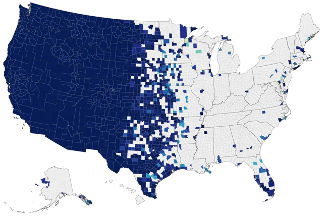 Lazuli Bunting county map