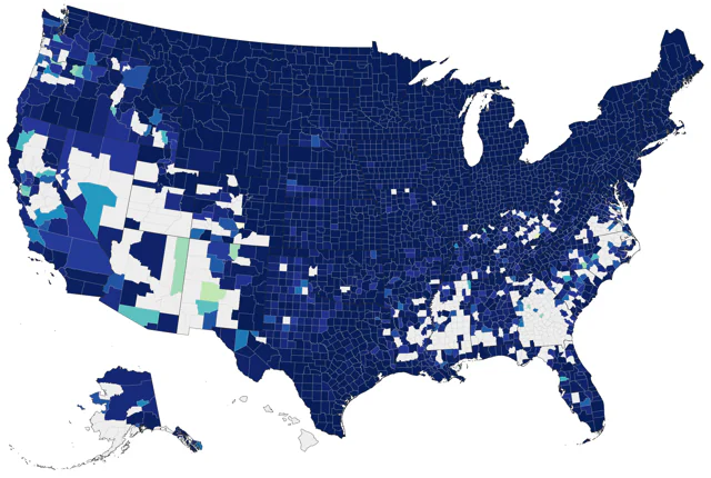 Least Flycatcher county map