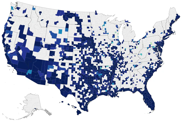 Least Tern county map