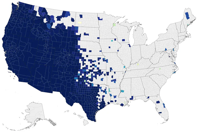 Lesser Goldfinch county map