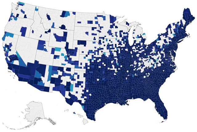 Little Blue Heron county map