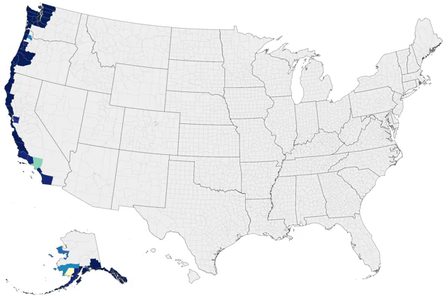 Marbled Murrelet county map