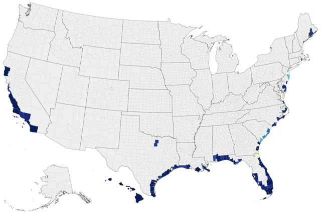 Masked Booby county map