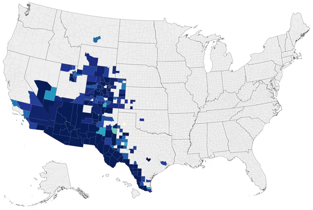 Mexican Duck county map