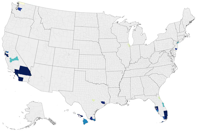 Mitred Parakeet county map