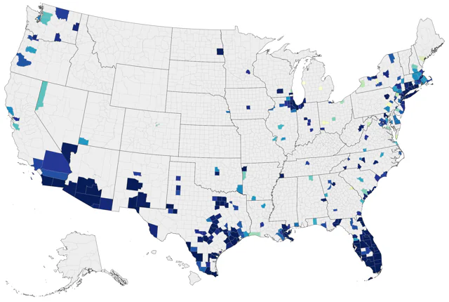 Monk Parakeet county map