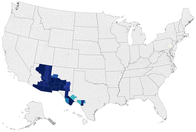 Montezuma Quail county map