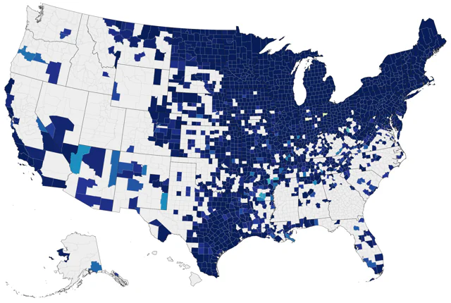 Mourning Warbler county map