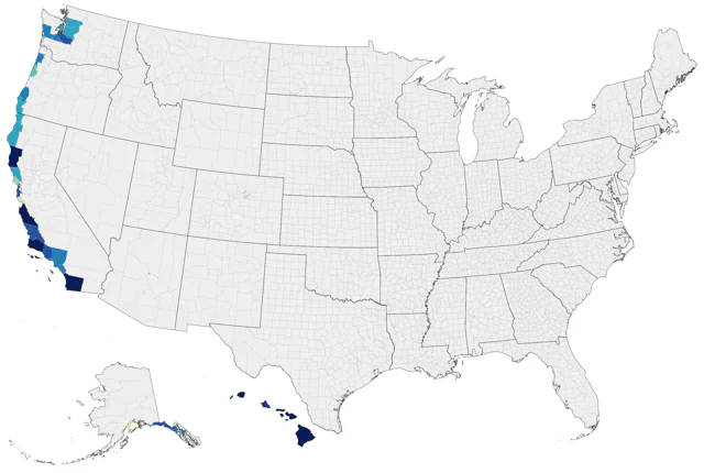 Nazca Booby county map