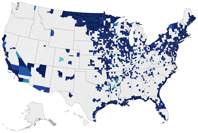 Nelson's Sparrow county map