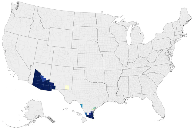 Northern Beardless-Tyrannulet county map