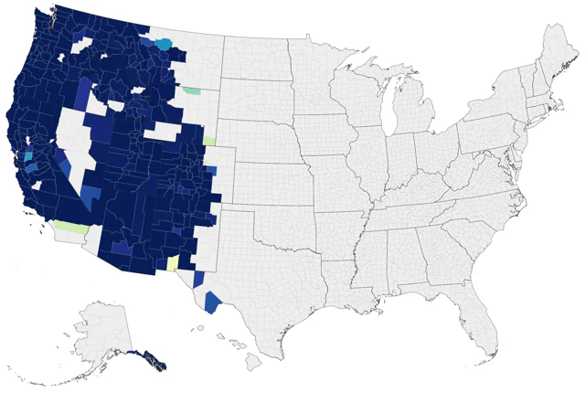 Northern Pygmy-Owl county map