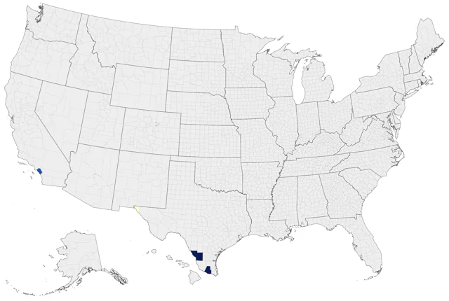 Orange-breasted Bunting county map