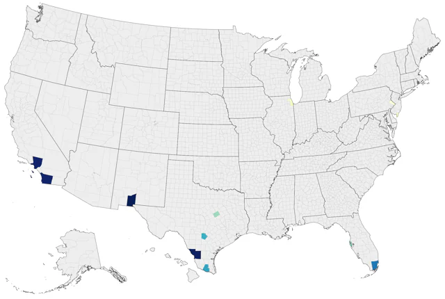 Orange-fronted Parakeet county map