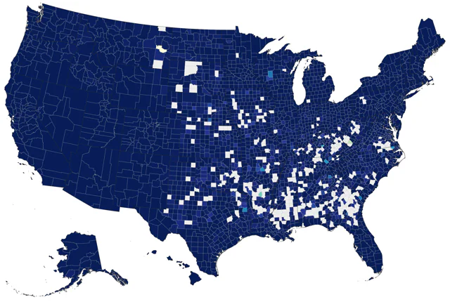 Peregrine Falcon county map