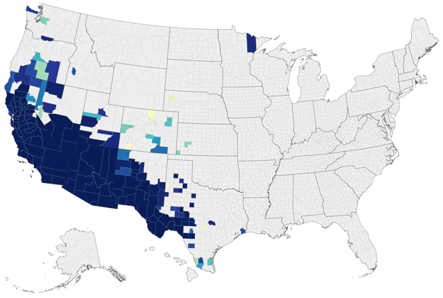Phainopepla county map