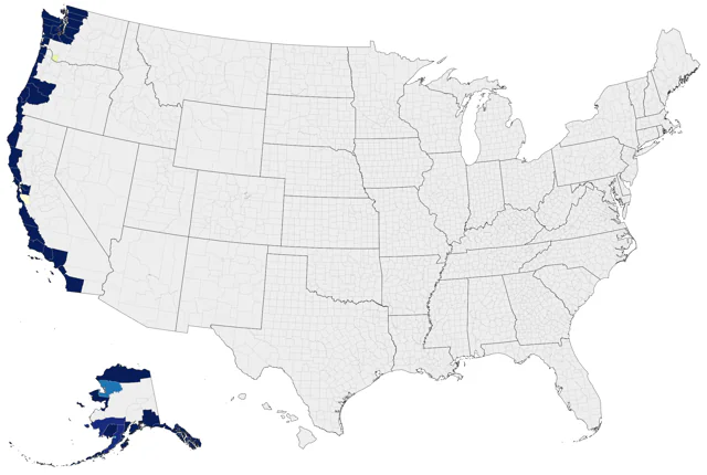 Pigeon Guillemot county map