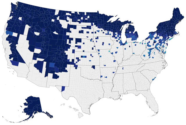 Pine Grosbeak county map