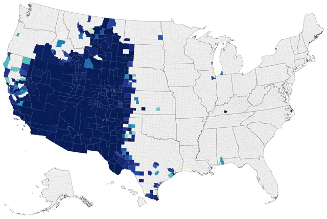 Plumbeous Vireo county map
