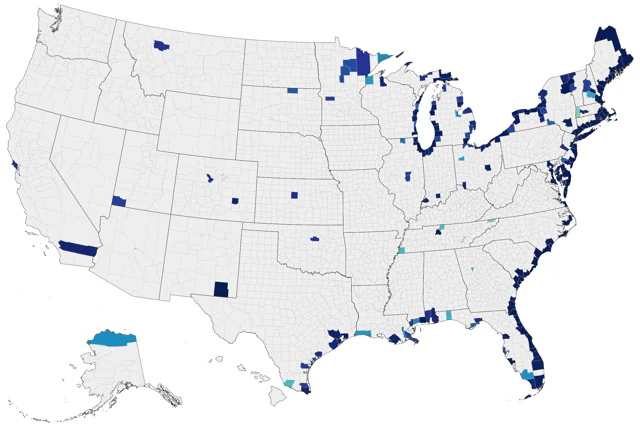 Purple Sandpiper county map