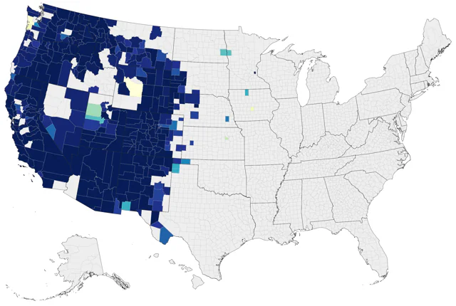 Pygmy Nuthatch county map