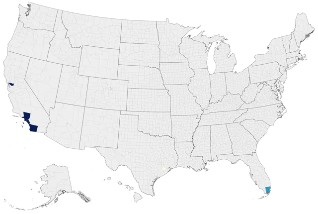 Red-billed Firefinch county map