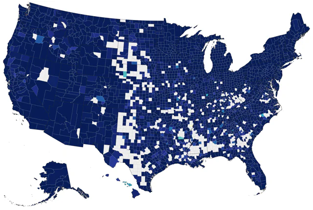 Red-breasted Merganser county map