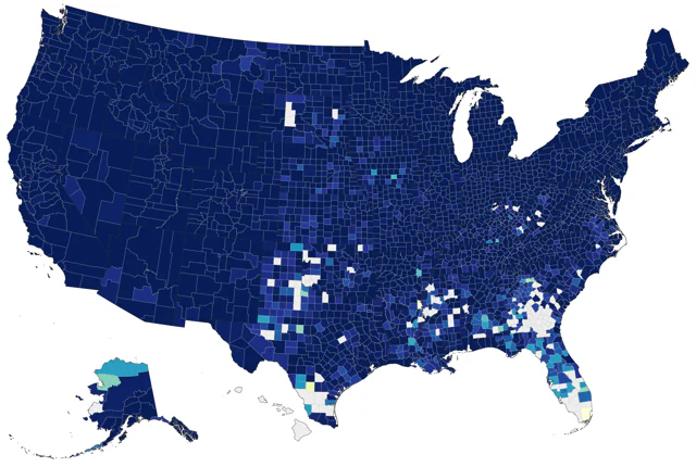 Red-breasted Nuthatch county map