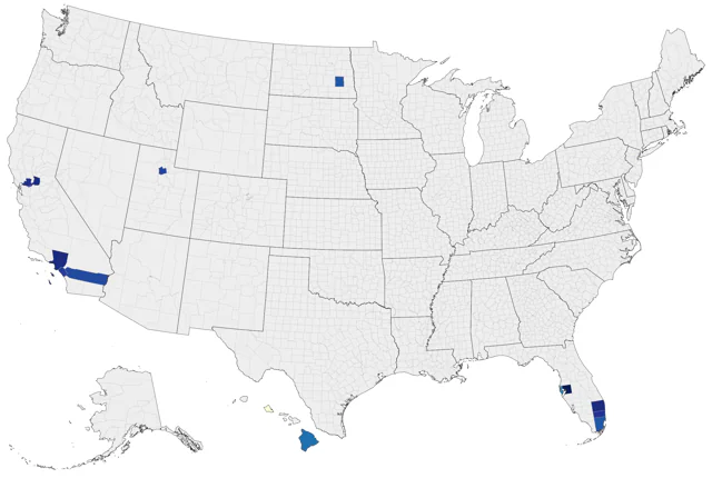 Red-cheeked Cordonbleu county map