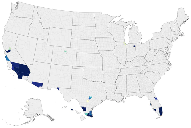 Red-crowned Amazon county map