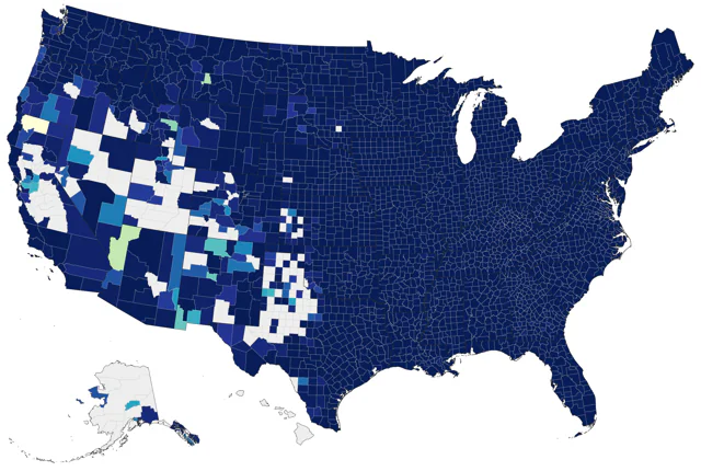 Red-eyed Vireo county map