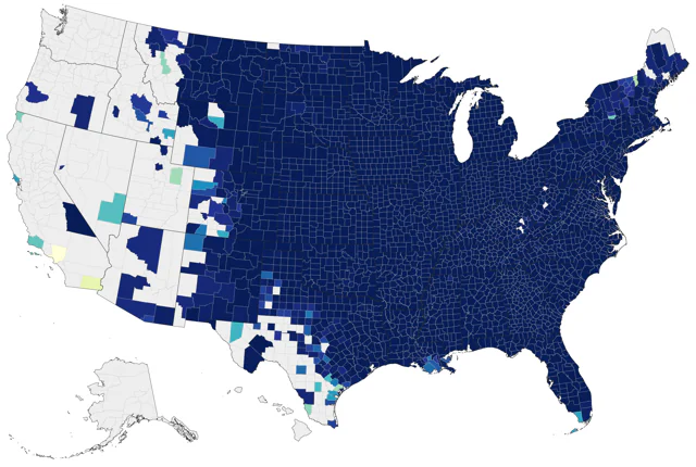 Red-headed Woodpecker county map