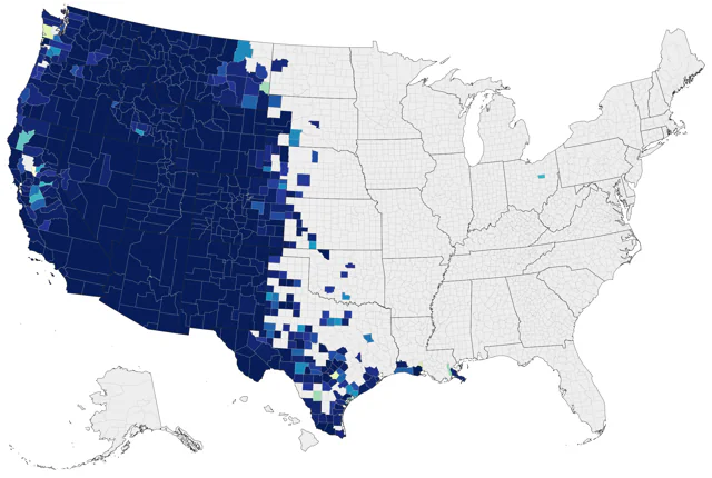 Red-naped Sapsucker county map