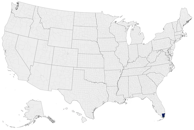 Red-spectacled Amazon county map