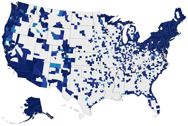 Red-throated Loon county map