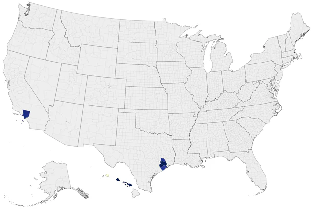 Red-vented Bulbul county map