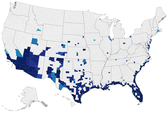 Reddish Egret county map