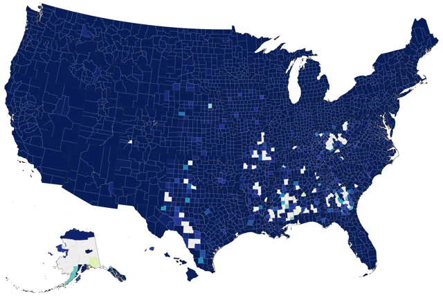 Ring-billed Gull county map