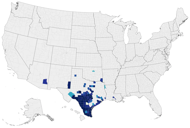 Ringed Kingfisher county map
